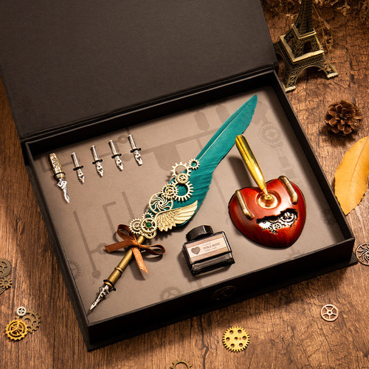 Mechanical Heart Feather Pen