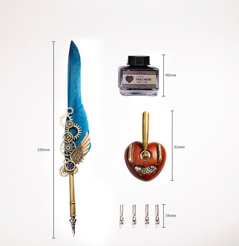 Mechanical Heart Feather Pen