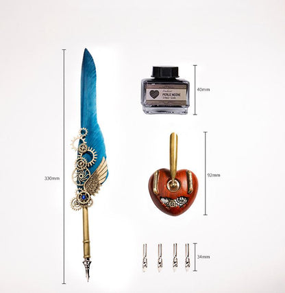 Mechanical Heart Feather Pen