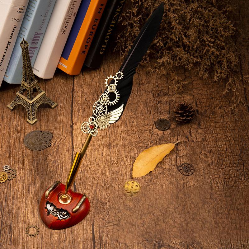 Mechanical Heart Feather Pen