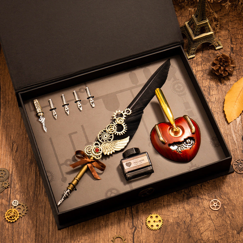 Mechanical Heart Feather Pen