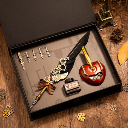 Mechanical Heart Feather Pen