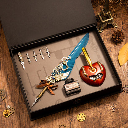 Mechanical Heart Feather Pen