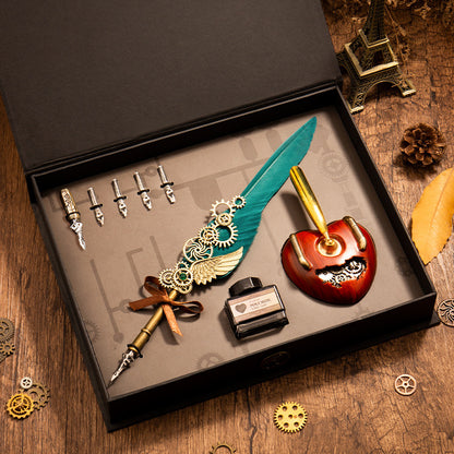 Mechanical Heart Feather Pen