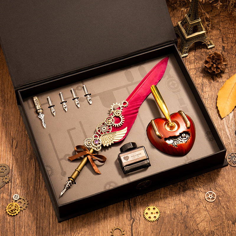 Mechanical Heart Feather Pen