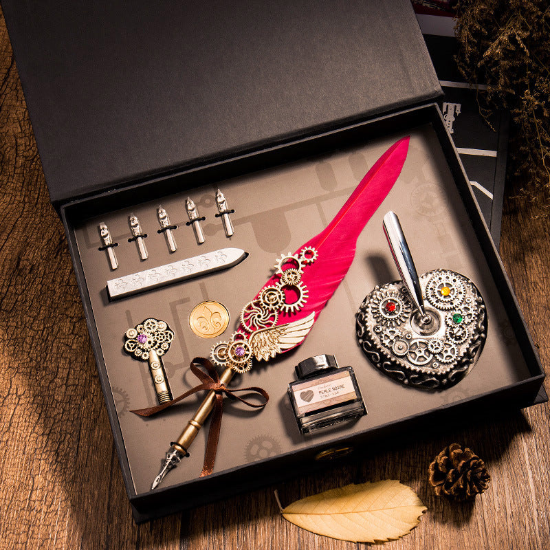 Mechanical Heart Feather Pen